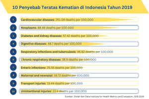 10 Top rank cause death in indonesia